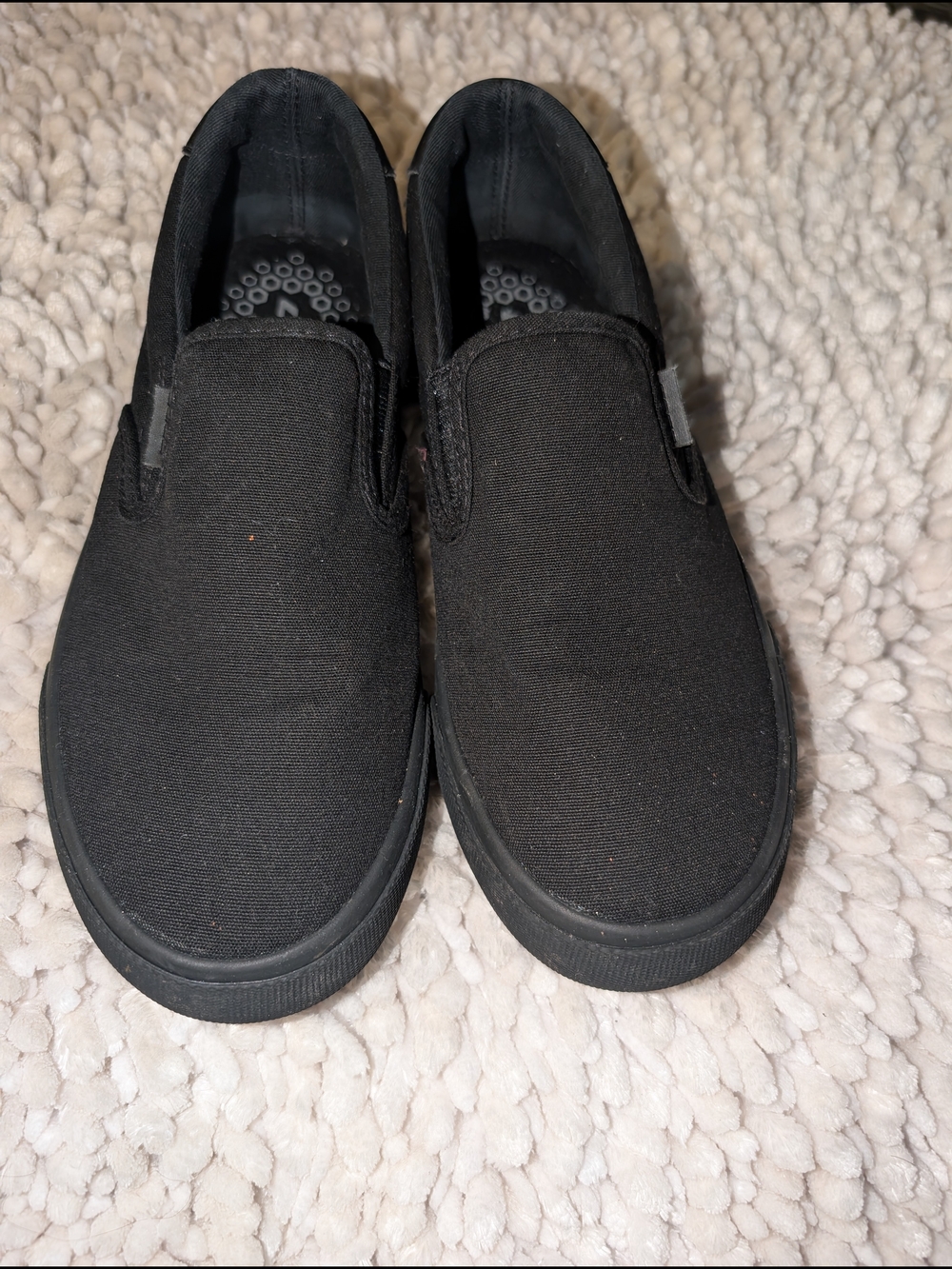 Lugz Womens Black Slip-On Canvas Shoes